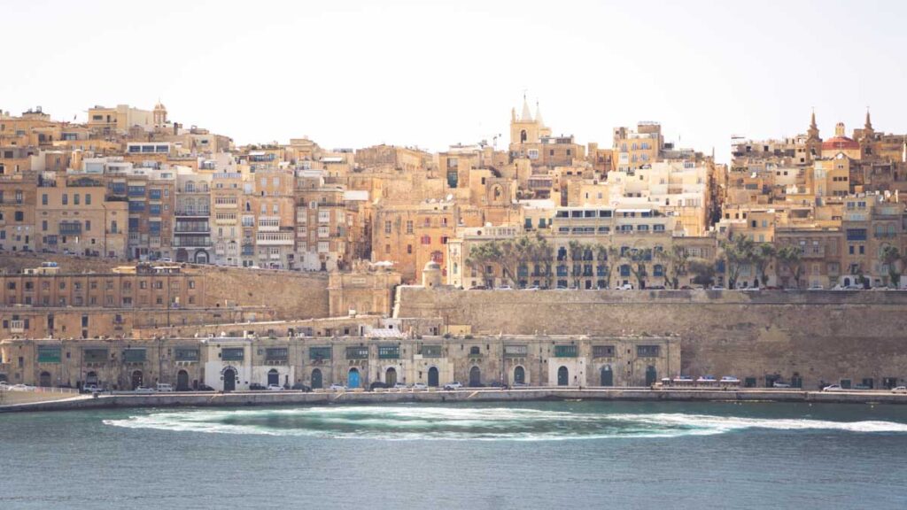 View to Valletta again from the top of Fort St Angelo