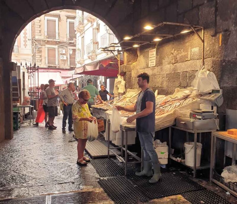 Fish street markets are very common in Sicily