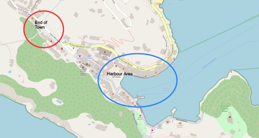 Die beiden Stadtteile von Portofino, um Ihre Unterkunft zu finden